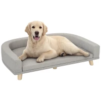 PawHut Dog Sofa Couch Bed with Washable Cushion for Large Dogs, Cats, Gray(m-11)
