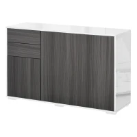 HOMCOM Kitchen Sideboard Storage Cabinet, Modern Coffee Bar with Push-Open Design and 2 Drawers for Living Room, Light Grey(m-2)