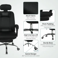 Vinsetto Ergonomic Executive High Back Office Chair with Footrest, Lumbar Support, Black(m-9)