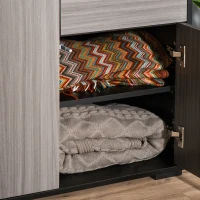 HOMCOM Kitchen Sideboard Storage Cabinet, Modern Coffee Bar with Push-Open Design and 2 Drawers for Living Room, Black(m-15)