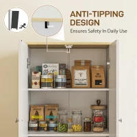 HOMCOM 72" Tall Pantry Cabinet, Kitchen Pantry Cabinet with Adjustable Shelves, Storage Cabinet with 4 Doors, White(m-7)