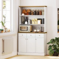 HOMCOM Kitchen Pantry Buffet Server Hutch Storage Sideboard Bookcase with Drawers & Cabinets for Living Room Cabinet Console(m-8)