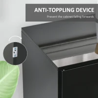 HOMCOM Kitchen Sideboard Storage Cabinet, Modern Coffee Bar with Push-Open Design and 2 Drawers for Living Room, Black(m-7)