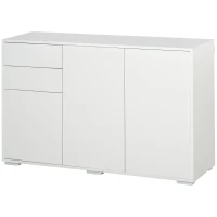 HOMCOM Kitchen Sideboard Storage Cabinet, Modern Coffee Bar with Push-Open Design and 2 Drawers for Living Room, White(m-2)