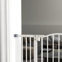 PawHut Extra Tall Dog Gate with Door, Pressure Fit, Auto Close, Double Locking for Doorways Hallways Stairs, 29"-39", White(m-10)