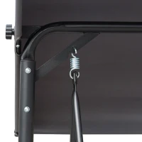 Outsunny 3 Person Porch Swing Outdoor Swing Chair with High Back Design, Side Pouches and Adjustable Canopy, Dark Grey(m-10)