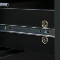 HOMCOM Kitchen Sideboard Storage Cabinet, Modern Coffee Bar with Push-Open Design and 2 Drawers for Living Room, Black(m-13)