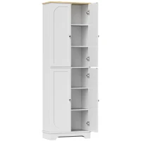 HOMCOM 72" Tall Pantry Cabinet, Kitchen Pantry Cabinet with Adjustable Shelves, Storage Cabinet with 4 Doors, White(m-12)