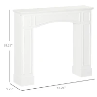 HOMCOM Modern Fireplace Mantel, Surround Mantel for Fireplace with Decorative Pattern Interior Width 29", White(m-3)
