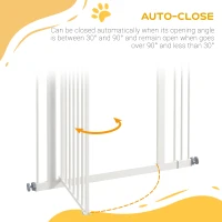 PawHut Extra Tall Dog Gate with Door, Pressure Fit, Auto Close, Double Locking for Doorways Hallways Stairs, 29"-34", White(m-5)