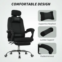 Vinsetto Ergonomic Executive High Back Office Chair with Footrest, Lumbar Support, Black(m-7)