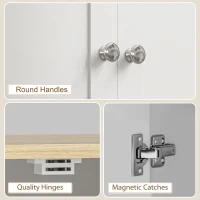 HOMCOM 72" Tall Pantry Cabinet, Kitchen Pantry Cabinet with Adjustable Shelves, Storage Cabinet with 4 Doors, White(m-8)