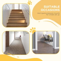 PawHut Extra Tall Dog Gate with Door, Pressure Fit, Auto Close, Double Locking for Doorways Hallways Stairs, 29"-34", White(m-6)