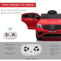 Aosom 12V/7AH Kids Ride on Car, Mercedes Benz AMG GLC63S Coupe, Electric Car with Remote Control, Handle, 2 Speed, with Music, Electric Light, Easy to Move, Red(m-5)