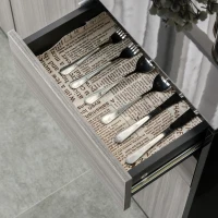 HOMCOM Kitchen Sideboard Storage Cabinet, Modern Coffee Bar with Push-Open Design and 2 Drawers for Living Room, Black(m-11)