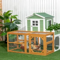 PawHut 55" Wooden Chicken Coop Add-on Expansion, Mini Chicken Coop Outdoor Chicken Run Hen House with Combinable Design(m-10)