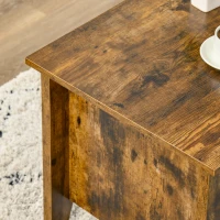 HOMCOM Lift Top Coffee Table with Hidden Storage Compartment and Open Shelves, Lift Tabletop Pop-Up Center Table for Living Room, Brown(m-12)