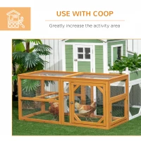 PawHut 55" Wooden Chicken Coop Add-on Expansion, Mini Chicken Coop Outdoor Chicken Run Hen House with Combinable Design(m-6)
