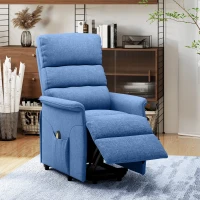 HOMCOM Power Lift Chair for Seniors, Electric Lift Recliner Chair with Remote Control, Side Pockets for Living Room, Blue(m-10)
