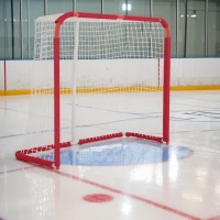 Soozier Hockey Net, Easy Set Up Hockey Goal with Steel Frame, PE Mesh, Outdoor Hockey Training Equipment for Garden, Backyard(m-10)