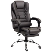 HOMCOM Executive Office Chair, High Back Reclining Computer Chair with Footrest and Armrest, Coffee(m-1)