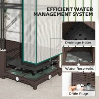 Outsunny Raised Garden Bed Kit with Trellis, Plastic Raised Flower Bed with PE Cover and Zipper Door, 47 x 16 x 50 inch(m-7)