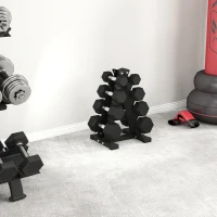 Soozier 100 LBS Hex Dumbbell Set with Rack, Rubber Coated Weights with Non-Slip Handles for Home Gym Strength Training(m-10)