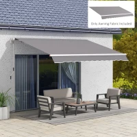 Outsunny 11' x 10' Outdoor Sunshade Canopy Awning Cover, Retractable Awning Fabric Replacement, UV Protection, Light Grey(m-8)