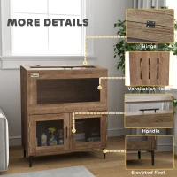 PawHut 30 Gallon Stackable Reptile Tank w/ Storage Cabinet, Top Opening, for Bearded Dragon, Lizard, Snake, Hamster(m-6)