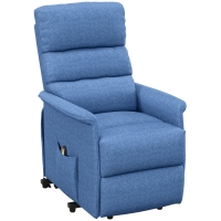 HOMCOM Power Lift Chair for Seniors, Electric Lift Recliner Chair with Remote Control, Side Pockets for Living Room, Blue