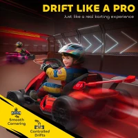 Aosom 24V 7.5 MPH Electric Go Kart with Adjustable Seat, Slow Start, Red(m-4)