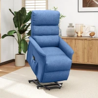 HOMCOM Power Lift Chair for Seniors, Electric Lift Recliner Chair with Remote Control, Side Pockets for Living Room, Blue(m-2)