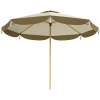 Outsunny 9FT Patio Umbrella, UPF 50+ Outdoor Market Umbrella with 8 Ribs, Vented Outdoor Table Umbrella for Deck, Backyard and Lawn, Cream White(m-1)