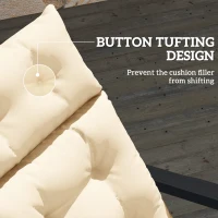 Outsunny Outdoor Chaise Lounge Cushion, Tufted Thick Patio Lounge Chair Cushion with Ties, 74.8 in. x 22 in. x 4 in., Beige(m-6)