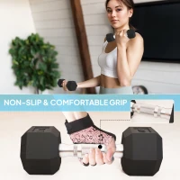 Soozier 100 LBS Hex Dumbbell Set with Rack, Rubber Coated Weights with Non-Slip Handles for Home Gym Strength Training(m-5)