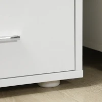 HOMCOM Computer Desk with Keyboard Tray and Drawers, Writing Desk, Home Office Workstation, White(m-10)