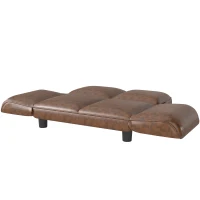 PawHut Pet Sofa Dog Bed Couch, Foldable Cat Lounger PU Leather Cover for Medium & Large Sized Animals, 39" x 21.75" x 17.75", Expandable to 52" x 30.25" x 7", Brown(m-11)