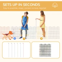 PawHut Metal Pet Playpen Portable Hexagon Dog Exercise Fence Multi-colored(m-4)