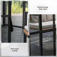 Outsunny Wood-Burning Fire Pit, Chimney Style Firepit with Poker, 28" x 28", Black(m-7)