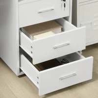 HOMCOM Computer Desk with Keyboard Tray and Drawers, Writing Desk, Home Office Workstation, White(m-9)