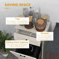 HOMCOM Kitchen Tilt Out Trash Bin Cabinet Free Standing Storage Cabinet with Drawer, Light Gray(m-5)