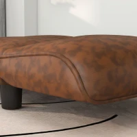 PawHut Pet Sofa Dog Bed Couch, Foldable Cat Lounger PU Leather Cover for Medium & Large Sized Animals, 39" x 21.75" x 17.75", Expandable to 52" x 30.25" x 7", Brown(m-9)