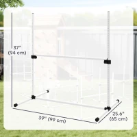 PawHut Set of 6 Dog Agility Training Equipment Adjustable Jump Bar Pet Exercise Kit with Carrying Bag (White)(m-3)