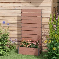Outsunny Trellis Planter for Climbing Plants, Raised Garden Bed with Trellis, Planter Box for Outdoor, 28.25" x 15" x 59", Brown(m-9)