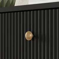 HOMCOM Narrow Shoe Storage Cabinet with Wave-like Panels and Adjustable Shelves for 12 Pairs of Shoes, Black(m-10)