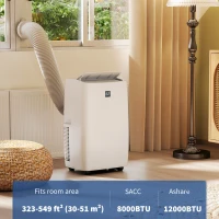 HOMCOM 12000 BTU Portable Air Conditioner, AC Unit with Cool, Dehumidifier, Fan, 550 Sq. ft, 24H Timer On Off, Window Kit(m-5)