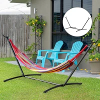 Outsunny 9.2'L Adjustable Hammock Stand Only, Heavy Duty Universal Garden Outdoor Camping Picnic Sun Bed Swing Metal Frame w/ Six Holes to Adjust, Black(m-7)