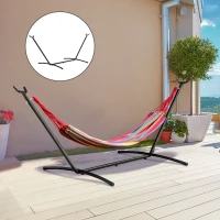 Outsunny 9.2'L Adjustable Hammock Stand Only, Heavy Duty Universal Garden Outdoor Camping Picnic Sun Bed Swing Metal Frame w/ Six Holes to Adjust, Black(m-9)