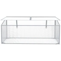 Outsunny 39''x23.5''x17.25'' Outdoor & Indoor Greenhouse for Plants Larger Room with Adjustable Sunshine Board, Cold Frame(m-10)