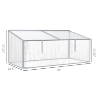 Outsunny 39''x23.5''x17.25'' Outdoor & Indoor Greenhouse for Plants Larger Room with Adjustable Sunshine Board, Cold Frame(m-3)